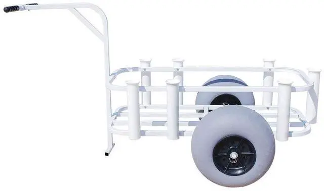 Main image of Balloon Tire Surf and Beach Cart - Outdoor Fishing Rolling Wheel Wagon