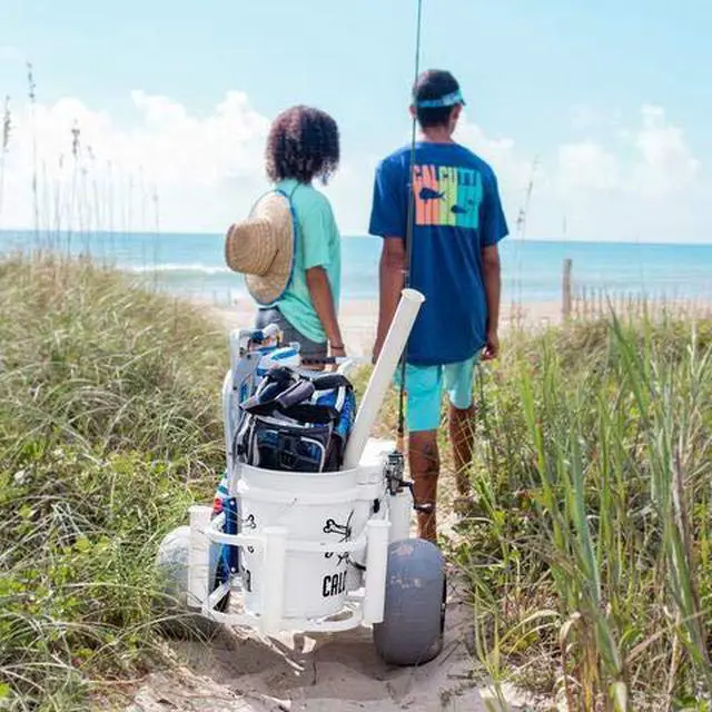 Alt view image 3 of 4 - Balloon Tire Surf and Beach Cart - Outdoor Fishing Rolling Wheel Wagon