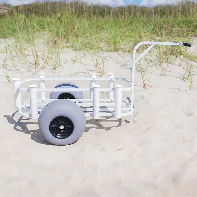 Alt view image 4 of 4 - Balloon Tire Surf and Beach Cart - Outdoor Fishing Rolling Wheel Wagon