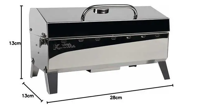 Alt view image 6 of 6 - Stow and Go Propane Tabletop and Mountable Grill - Stainless Steel Gas Grill with Foldable Legs | Great for Camping, Boating, Picnics, Barbeques & More |13,000 BTUs - (58130)