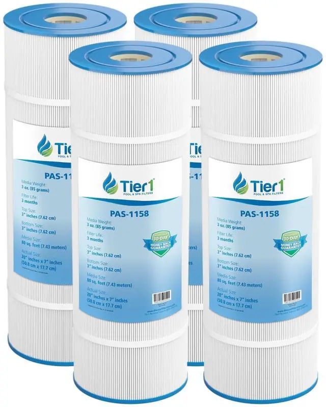 Main image of Replacement for Pentair CCP320 Pool Filter 4-Pack | Compatible with Unicel C-7470, Pleatco PCC80, Filbur FC-1976, Clean & Clear Plus 320 | 20" x 7" | Washable Filter Cartridge