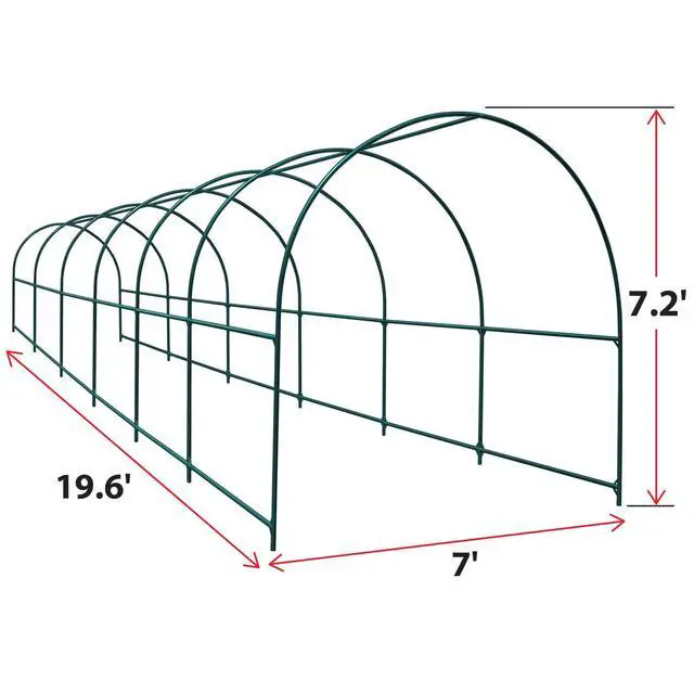 Alt view image 2 of 6 - Greenhouse Replacement Frame for Larger Hot Garden House, Support Arch Frame Climbing Plants/Flowers/Vegetables (19.6'x 7'x 7.2')
