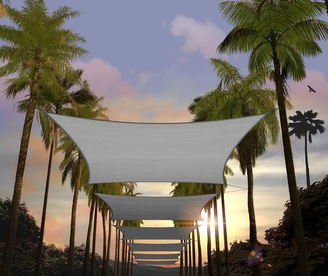 Main image of Custom Size 14' x 17' Grey Rectangle Square Sun Shade Sail UPF50+ AGTAPS16, Order to Make Canopy Awning, 95% UV Blockage, Water & Air Permeable, Commercial and Residential (We Customize)