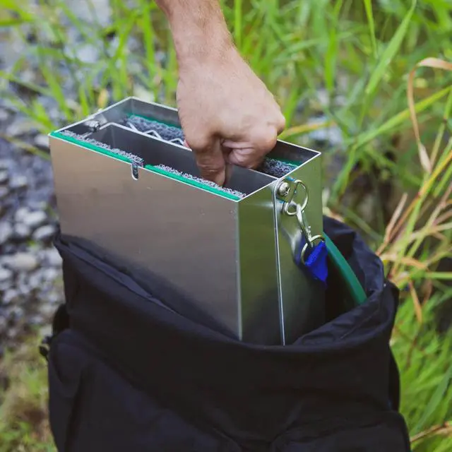 Alt view image 3 of 6 - 50" Aluminum Folding Sluice Box for Gold Prospecting Backpack Set, Black