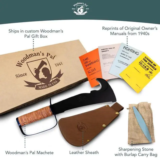 Alt view image 3 of 6 - Woodmans Pal 284 - Multi-Use Axe Machete with Sheath - Survival Machete Ideal for Camping, Fishing, Hunting, Bushcraft - Perfect Brush Axe for Surveying