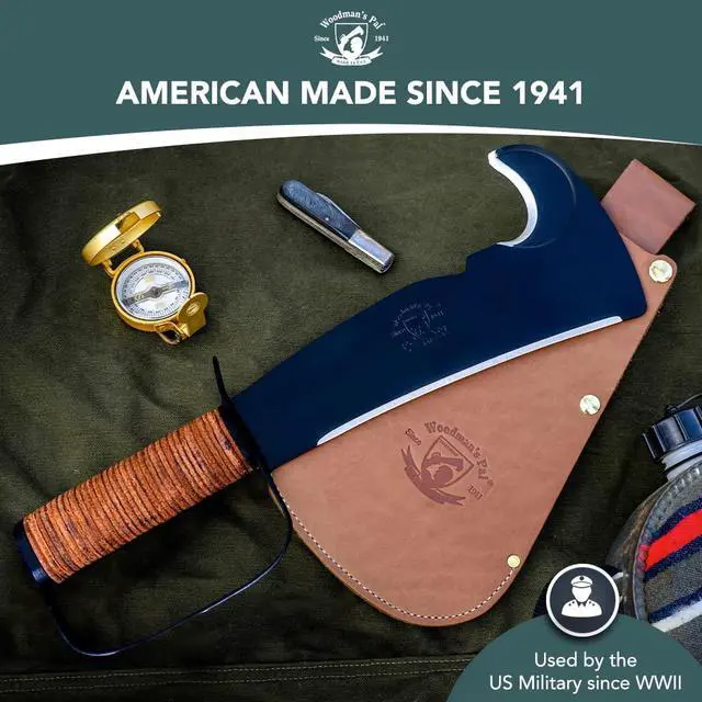Alt view image 4 of 6 - Woodmans Pal 284 - Multi-Use Axe Machete with Sheath - Survival Machete Ideal for Camping, Fishing, Hunting, Bushcraft - Perfect Brush Axe for Surveying