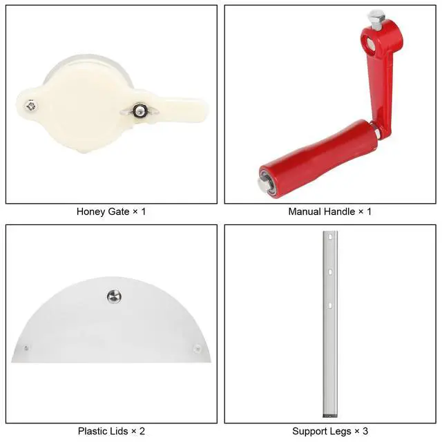 Alt view image 6 of 6 - 3 Frames Manual Honey Extractor Separator, Food Grade Stainless Steel Honeycomb Spinner Drum Crank By Hand With Adjustable Height Stands, Beekeeping Pro Extraction Apiary Centrifuge Equipment