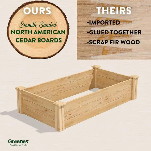 Alt view image 2 of 6 - Premium Cedar Raised Garden Bed, 2' x 4' x 10.5" (3/4" Thick) (3-Pack) - Made in USA with North American Cedar