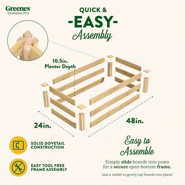 Alt view image 4 of 6 - Premium Cedar Raised Garden Bed, 2' x 4' x 10.5" (3/4" Thick) (3-Pack) - Made in USA with North American Cedar