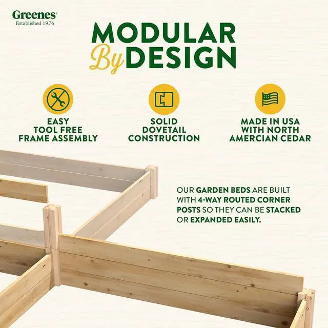 Alt view image 5 of 6 - Premium Cedar Raised Garden Bed, 2' x 4' x 10.5" (3/4" Thick) (3-Pack) - Made in USA with North American Cedar