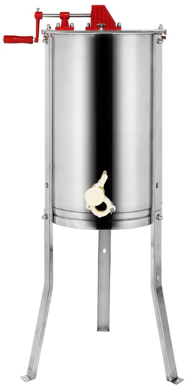 Main image of 2 Frames Manual Honey Extractor Separator, Food Grade Stainless Steel Honeycomb Spinner Drum Crank By Hand with Adjustable Height Stands, Beekeeping Pro Extraction Apiary Centrifuge Equipment