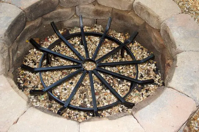 Alt view image 4 of 5 - Wagon Wheel Firewood Grate for Fire Pit - Made in the USA (24 Inch)