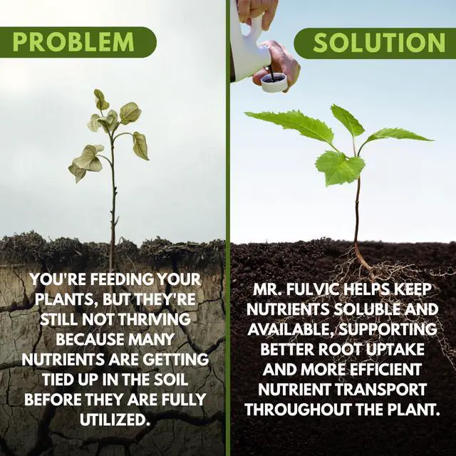Alt view image 2 of 5 - Organic Fulvic Acid for Plants | Liquid Humic Soil Amendment & Nutrient Enhancer | Boosts Root Growth, Yield & Plant Health | Hydroponics, Garden & Lawn | OMRI Listed | 1 Gallon