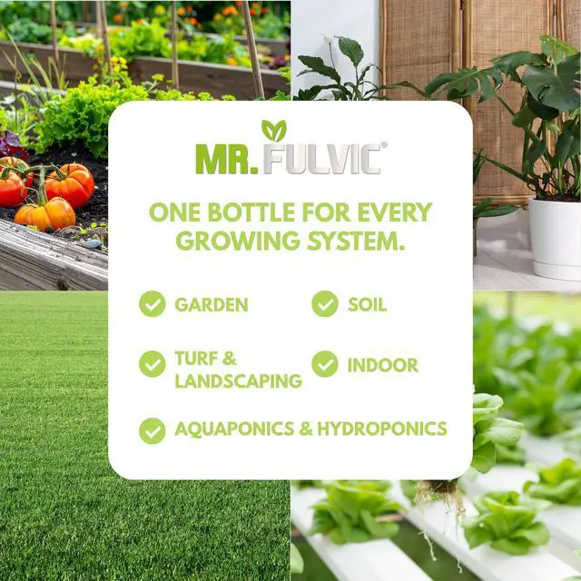 Alt view image 4 of 5 - Organic Fulvic Acid for Plants | Liquid Humic Soil Amendment & Nutrient Enhancer | Boosts Root Growth, Yield & Plant Health | Hydroponics, Garden & Lawn | OMRI Listed | 1 Gallon