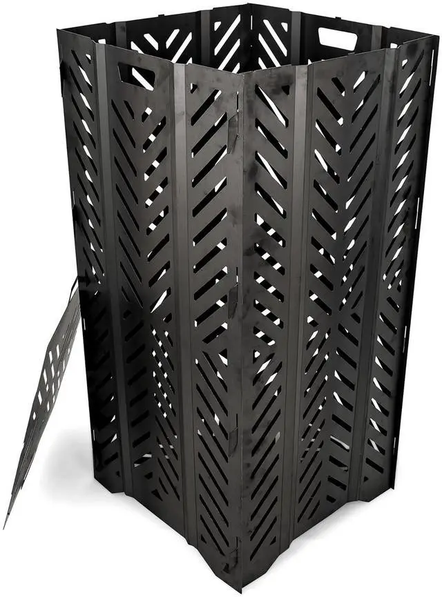 Main image of 45 Inch Outdoor Steel Yard and Lawn Debris Rectangular Burn Bin Barrel Incinerator with Lid, Base, Venting, and Hand-Oiled Panels, Large