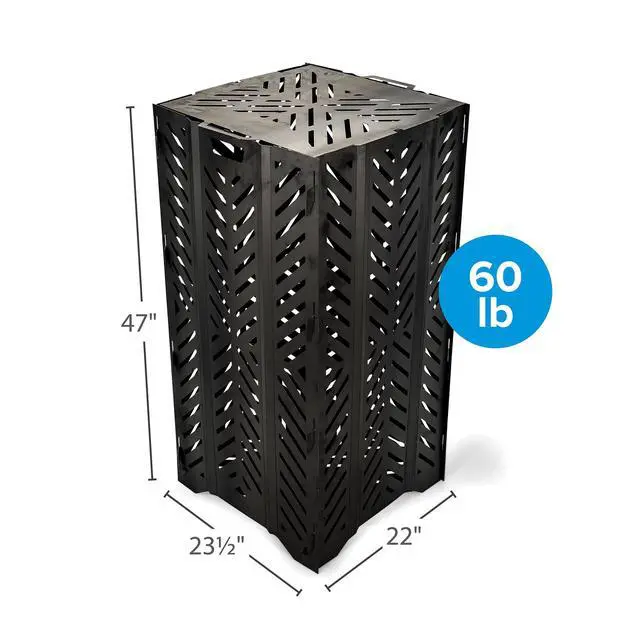 Alt view image 3 of 6 - 45 Inch Outdoor Steel Yard and Lawn Debris Rectangular Burn Bin Barrel Incinerator with Lid, Base, Venting, and Hand-Oiled Panels, Large