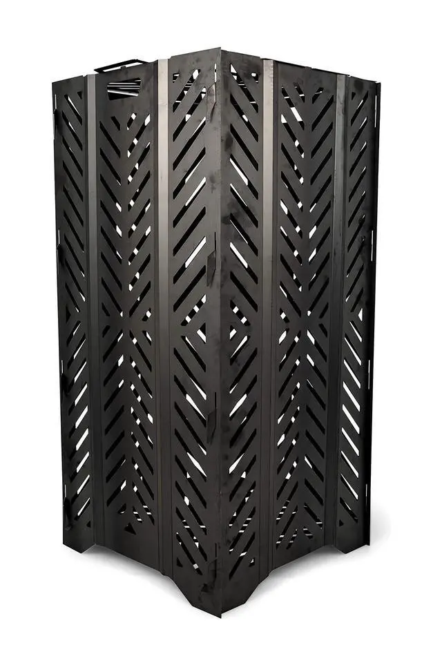 Alt view image 4 of 6 - 45 Inch Outdoor Steel Yard and Lawn Debris Rectangular Burn Bin Barrel Incinerator with Lid, Base, Venting, and Hand-Oiled Panels, Large
