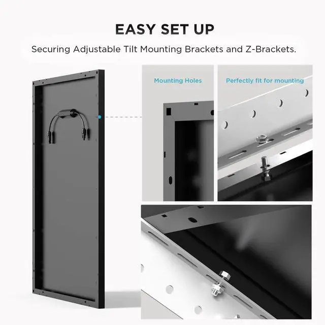 Alt view image 6 of 6 - 2PCS 100W 12V Solar Panels, High Efficiency Monocrystalline PV Modules, IP68 Waterproofing, Ideal for RV& Marine Rooftop, Farm Battery, Power Kits & Ecosystem
