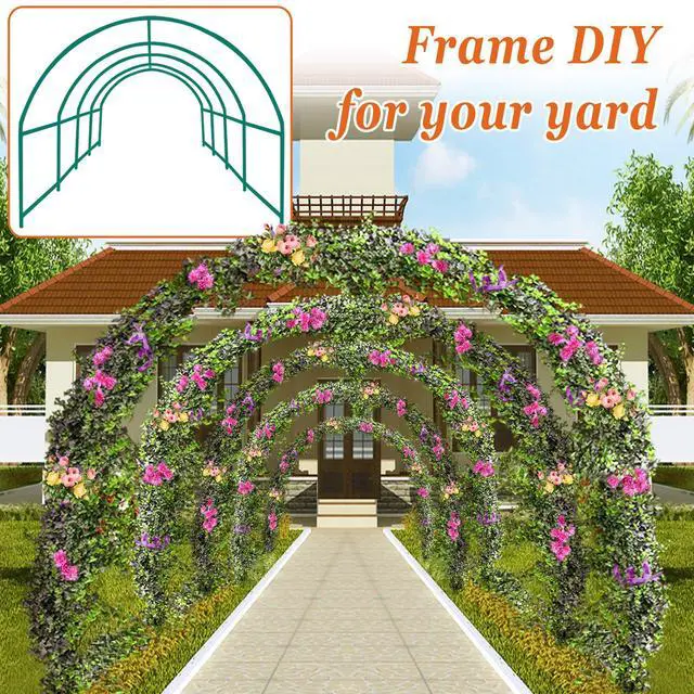 Alt view image 2 of 4 - Greenhouse Replacement Frame for Larger Hot Garden House, Support Arch Frame Climbing Plants/Flowers/Vegetables (20x10x7 FT)