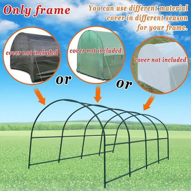 Alt view image 4 of 4 - Greenhouse Replacement Frame for Larger Hot Garden House, Support Arch Frame Climbing Plants/Flowers/Vegetables (20x10x7 FT)