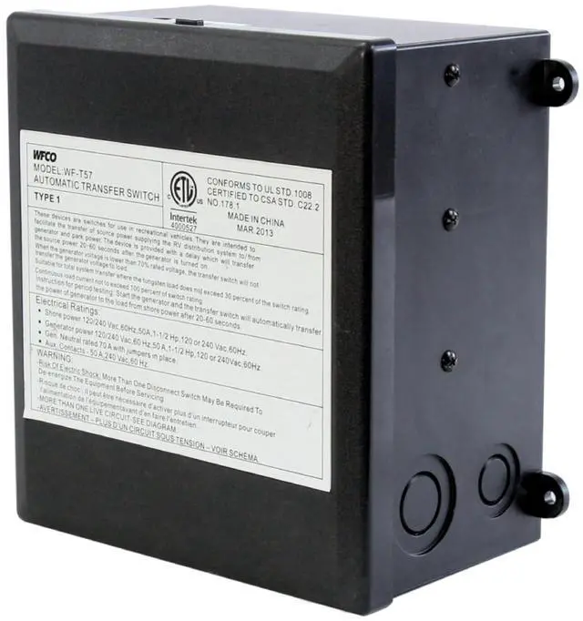 Main image of T57 50 Amp Transfer Switch, Black