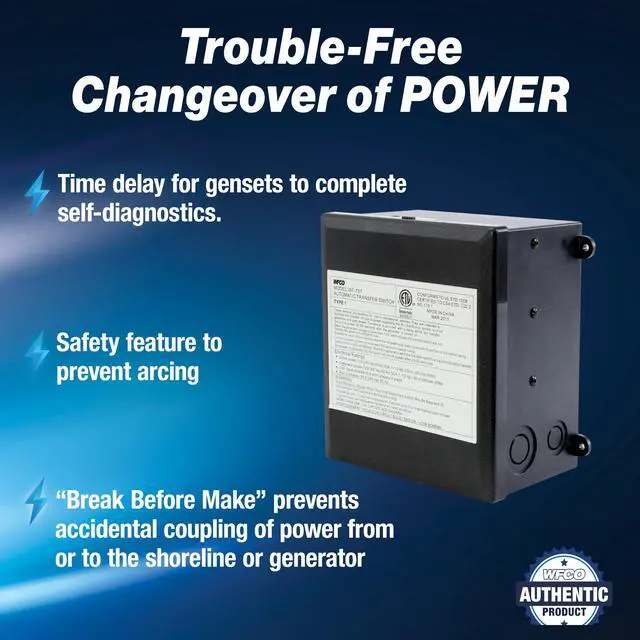 Alt view image 2 of 3 - T57 50 Amp Transfer Switch, Black