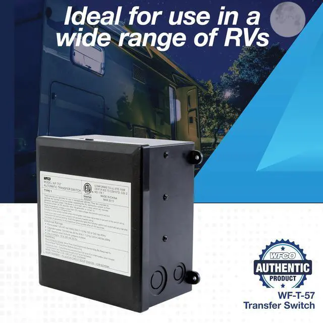 Alt view image 3 of 3 - T57 50 Amp Transfer Switch, Black