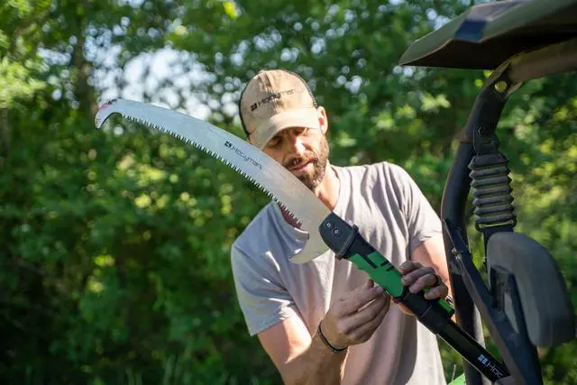 Alt view image 4 of 6 - Extendable Tree Saw with Compact Design, Detachable Handsaw and Telescoping Pole, No-Slip H-Grip, Impulse Hardened Teeth, and Wrist Lanyard for Tree Trimming, Hunting, Camping, and Outdoors