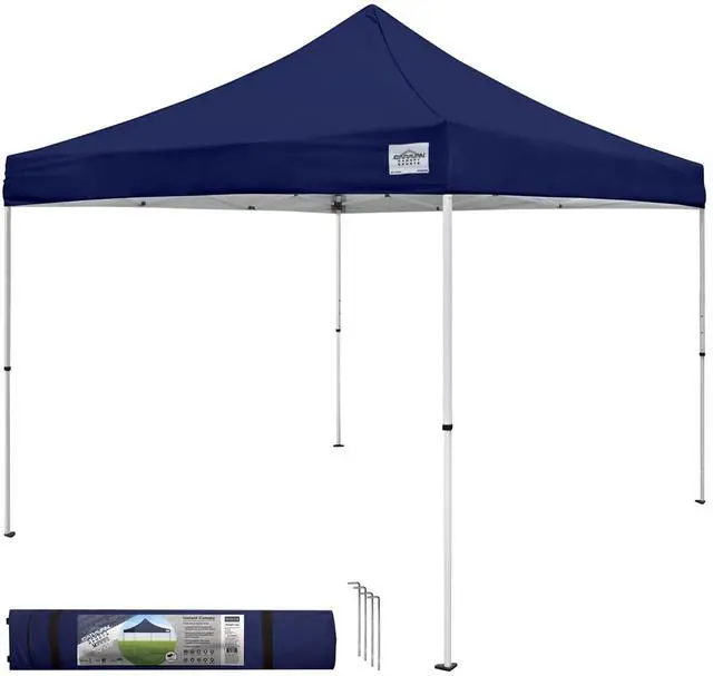 Main image of Canopy M Series Pro 2 10 x 10 Foot Lightweight Steel Frame Shade Tent with Rising Truss System, Pull Pin Sliders, and Roller Bag, Navy Blue