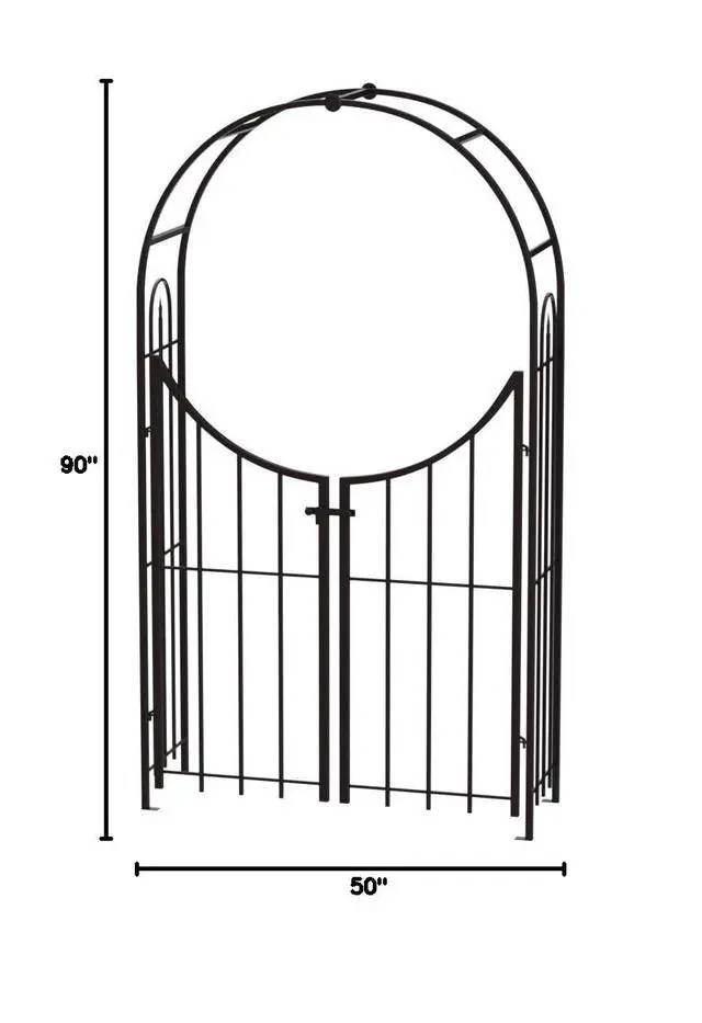 Alt view image 4 of 4 - Products Arched Top Garden Arbor with Gate, Brushed Bronze