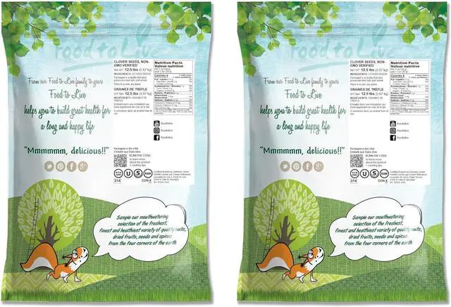 Alt view image 2 of 6 - Clover Seeds for Sprouting, 25 Pounds Pure, Vegan, Kosher, Bulk. Edible Seeds. Rich in Vitamin C. High Germitation Rate. Grow Sprouts, and Microgreens for Salad, Sandwiches, Rolls