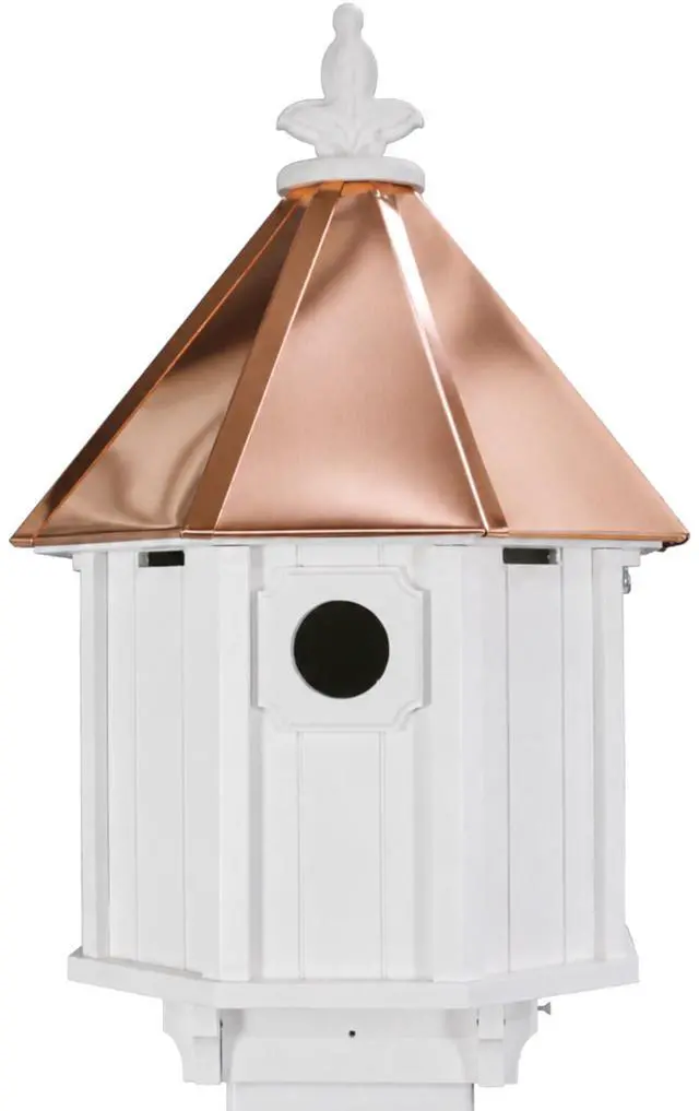 Main image of Handmade Copper Roof Bluebird House for Bluebirds & Songbirds, Made in USA (H8C) (5.5" x 5.5" Mount)
