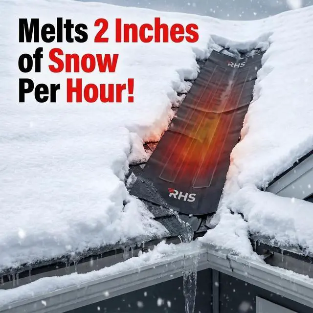 Alt view image 2 of 6 - Roof Valley Ice Dam Heater Mat - Snow & Ice Melting System - Prevents Ice Dams & Roof Leaks - American Made - UL Listed Components - Melts 2 Inches of Snow per Hour, (10' ft. x 13" in.)
