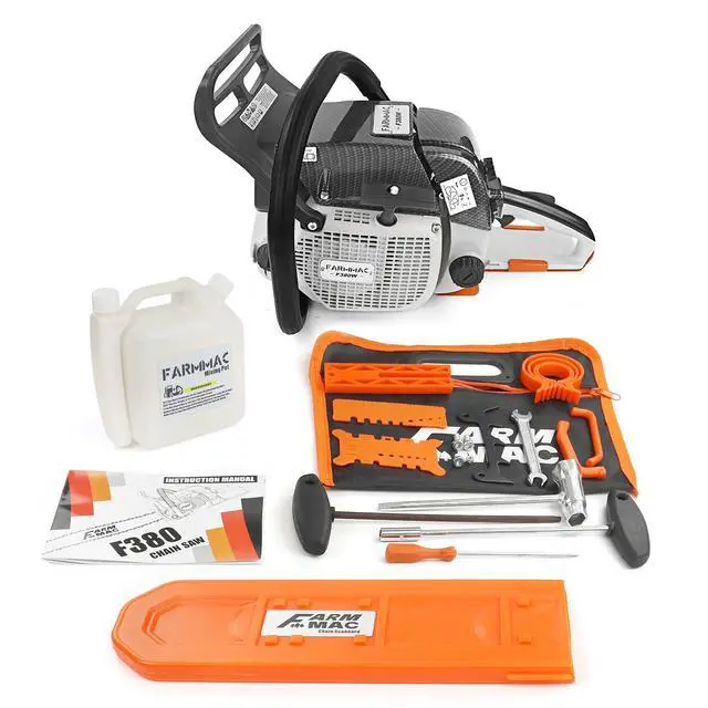 Alt view image 3 of 6 - F380W 72cc 2-Cycle Gasoline Power Chain Saws, 3.6KW 4.8HP Gas Chainsaw Fit for 24/25/28 inch Bar, All Parts Compatible with MS381 MS380 038 Neotec 872I without Bar