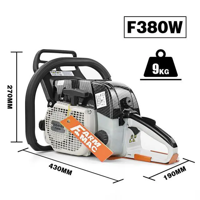 Alt view image 6 of 6 - F380W 72cc 2-Cycle Gasoline Power Chain Saws, 3.6KW 4.8HP Gas Chainsaw Fit for 24/25/28 inch Bar, All Parts Compatible with MS381 MS380 038 Neotec 872I without Bar