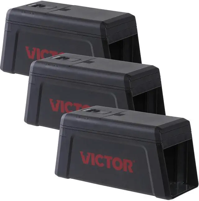 Main image of M241SR-3 Indoor Electronic Humane Rat and Mouse Trap - No Touch, No See Electric Rat and Mouse Trap - 3 Traps Black