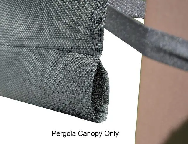Alt view image 4 of 5 - Replacement Sling Canopy (with Ties) for 10 FT Pergola #S-J-110 & TP15-048C (Charcoal) (Canopy TOP ONLY)