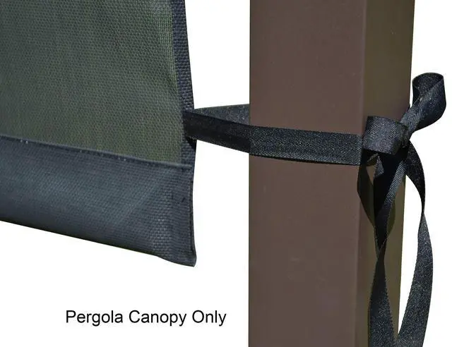 Alt view image 5 of 5 - Replacement Sling Canopy (with Ties) for 10 FT Pergola #S-J-110 & TP15-048C (Charcoal) (Canopy TOP ONLY)