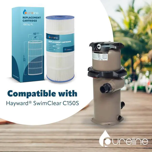 Alt view image 2 of 6 - Pool Replacement Cartridge Filter 2-Pack, 150 Sq Ft, PL0166, Compatible with Hayward C150S, Hayward SwimClear