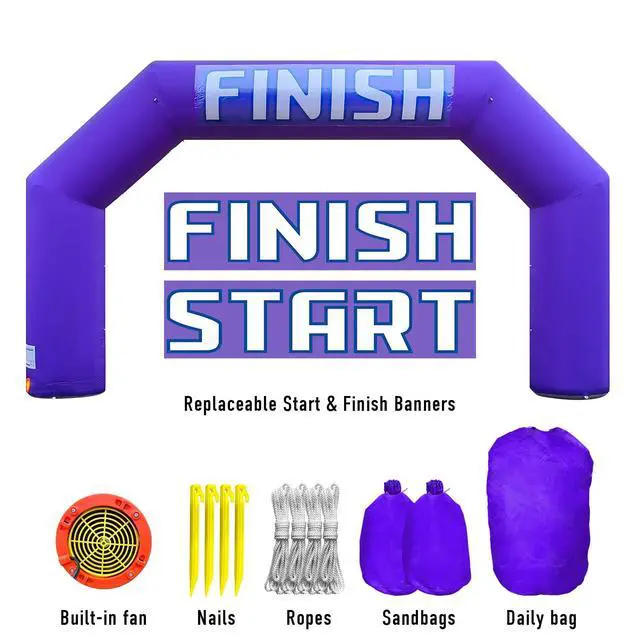 Alt view image 3 of 6 - 20Ft Inflatable Arch with Blower,Outdoor Inflatable Archway for Party,5K Race,Advertising Commerce,School Sport Black Purple