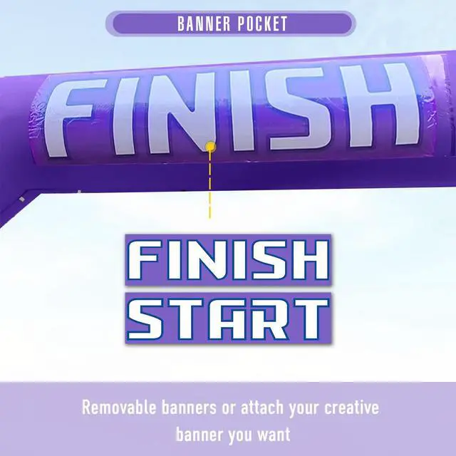 Alt view image 4 of 6 - 20Ft Inflatable Arch with Blower,Outdoor Inflatable Archway for Party,5K Race,Advertising Commerce,School Sport Black Purple