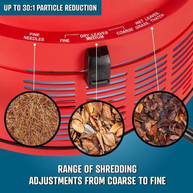 Alt view image 2 of 6 - Electric Leaf Mulcher & Shredder | Portable Garden Grinder & Chipper for Wet/Dry Leaves, Grass & Pine Needles | Freestanding, Upto 30:1 Mulch Ratio, Adjustable Coarseness