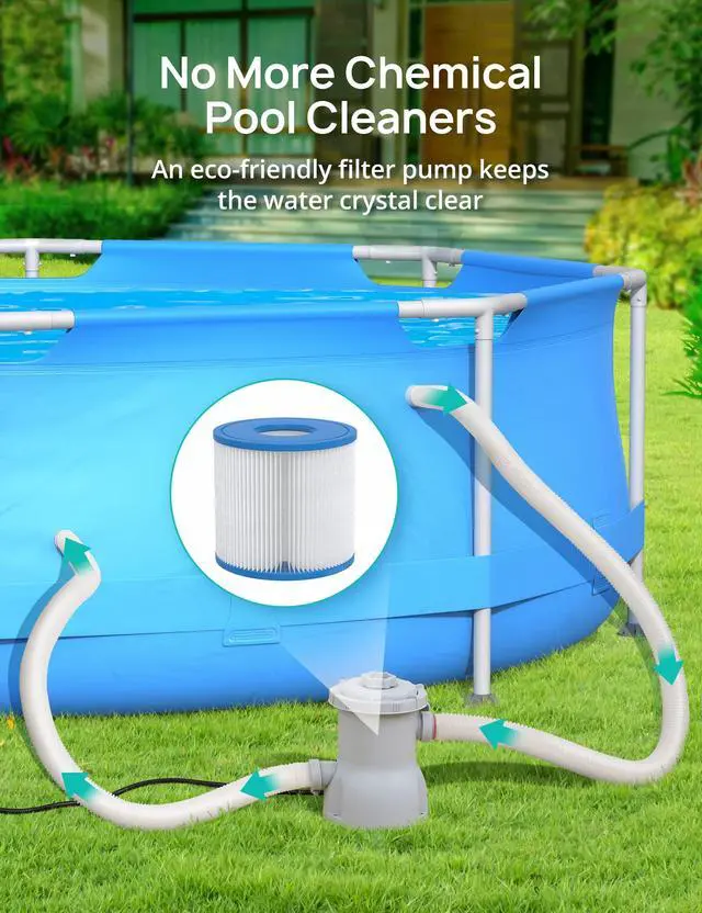Alt view image 5 of 6 - 10 ft x 30 Inch Outdoor Metal Frame Above Ground Round Swimming Pool with Easy Set-Up, Pool Only