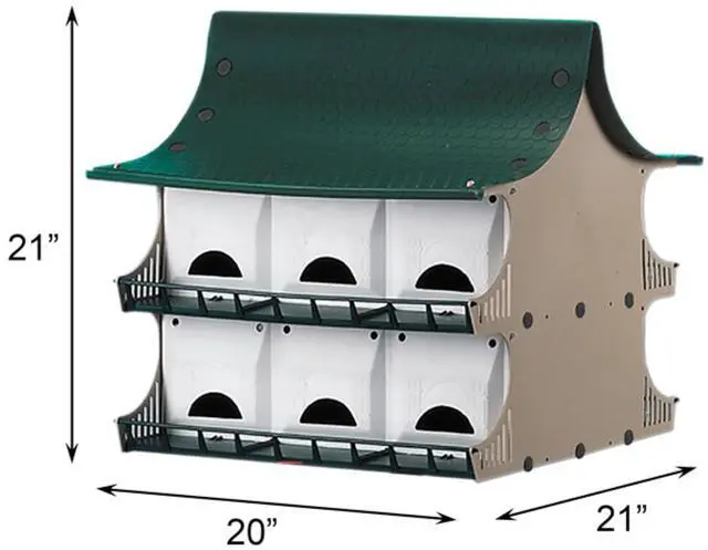 Alt view image 3 of 6 - S&K 12 Room Purple Martin House Package - Complete Birdhouse Kit with Telescoping Pole, Decoys, and Guidebook