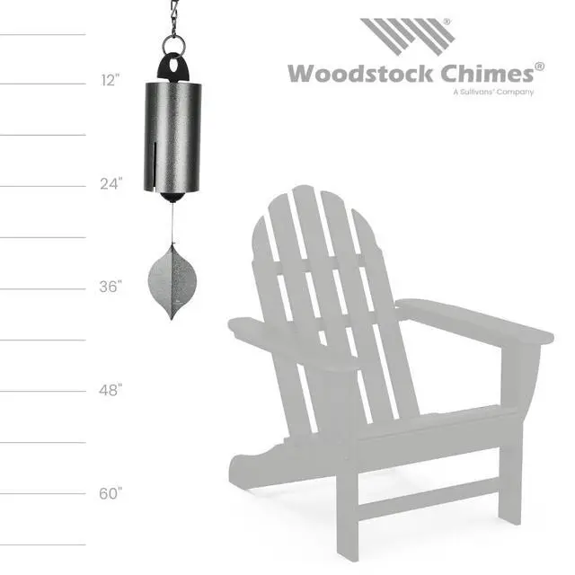 Alt view image 3 of 6 - Heroic Windbell Wind Chime for Outside 40" Large Silver,Deep Tone Sound, Outdoor Decor for Patio, Porch, Garden HWLAS