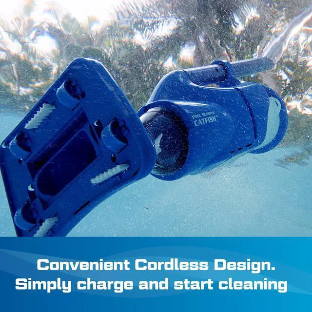 Alt view image 4 of 6 - Catfish Cordless Pool Vacuum for Spot-Cleaning, Hot Tubs & Spas, Handheld Rechargeable, up to 45 Min Runtime, Quick, Efficient Swimming Pool Cleaner, Above Ground & Inground Pool Steps