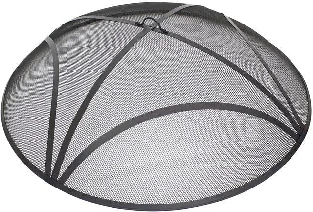 Main image of Sunnydaze Outdoor Patio Fire Pit Screen - Reinforced Steel Mesh Round Fire Pit Spark Screen with Handle - 40" Diameter