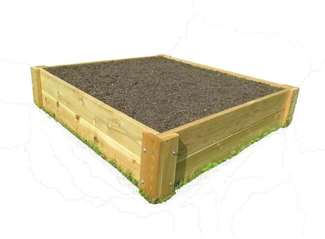 Main image of Premium Cedar Raised Garden Bed - 1" Thick Wood (4' x 4' x 11" H)