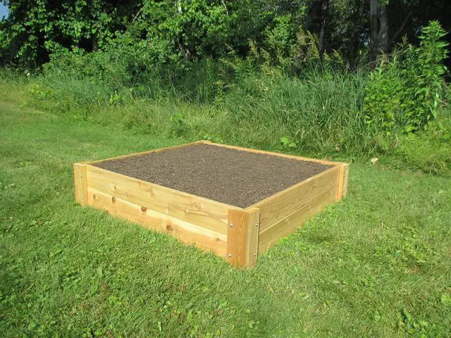 Alt view image 4 of 5 - Premium Cedar Raised Garden Bed - 1" Thick Wood (4' x 4' x 11" H)
