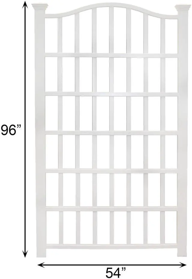 Alt view image 2 of 6 - Grande 54"W x 90"H Vinyl Trellis, white (VA68200)